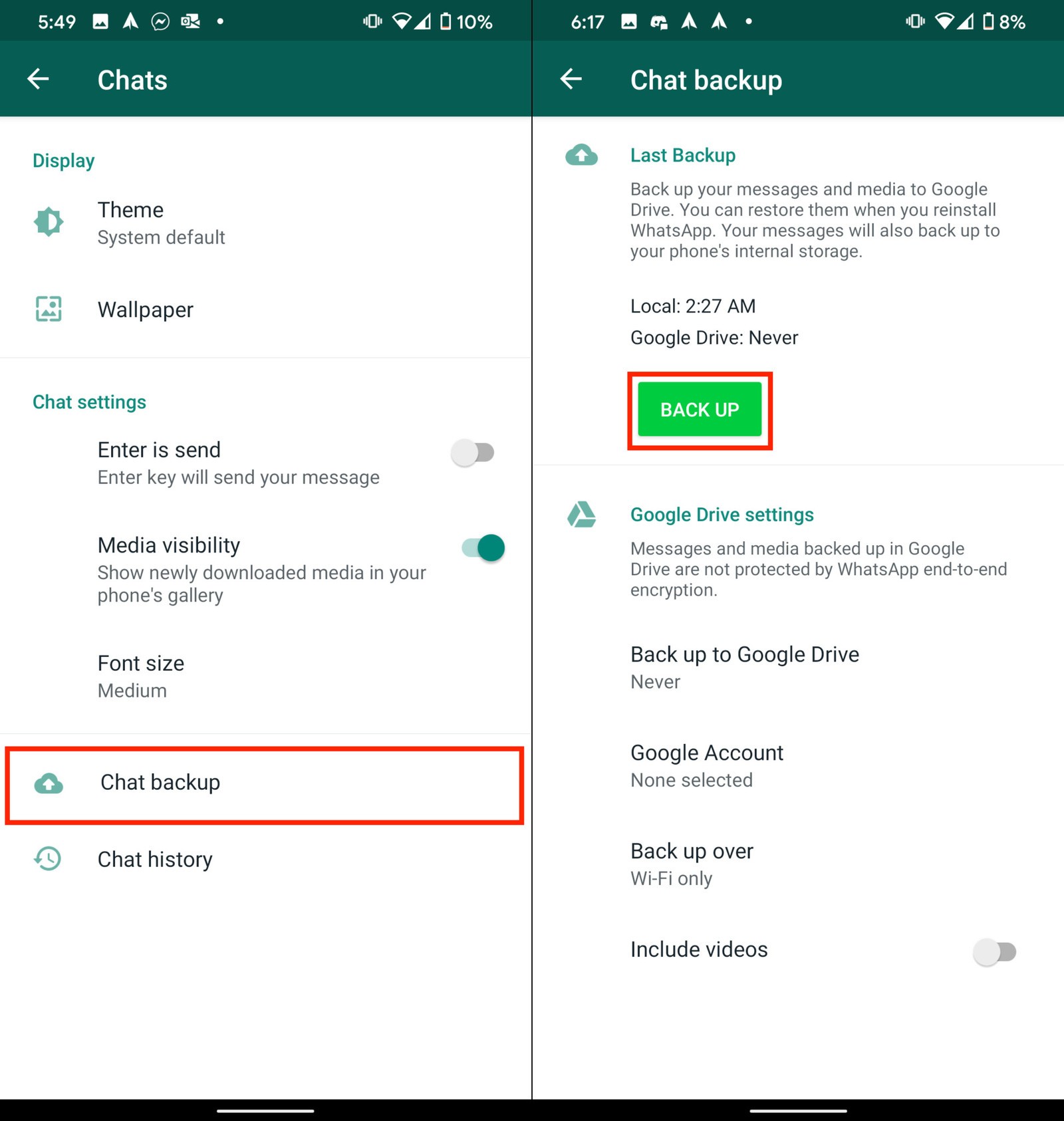You are currently viewing Backup WhatsApp Messages on Android to Google Drive