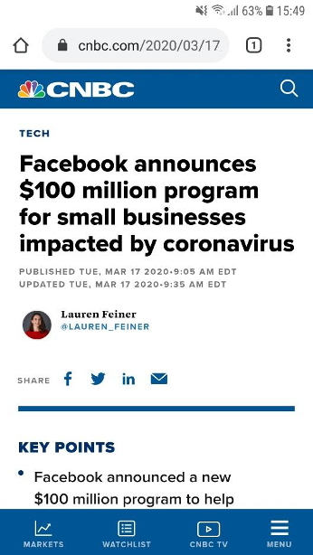 You are currently viewing Facebook is giving grants to small businesses affected by the coronavirus
