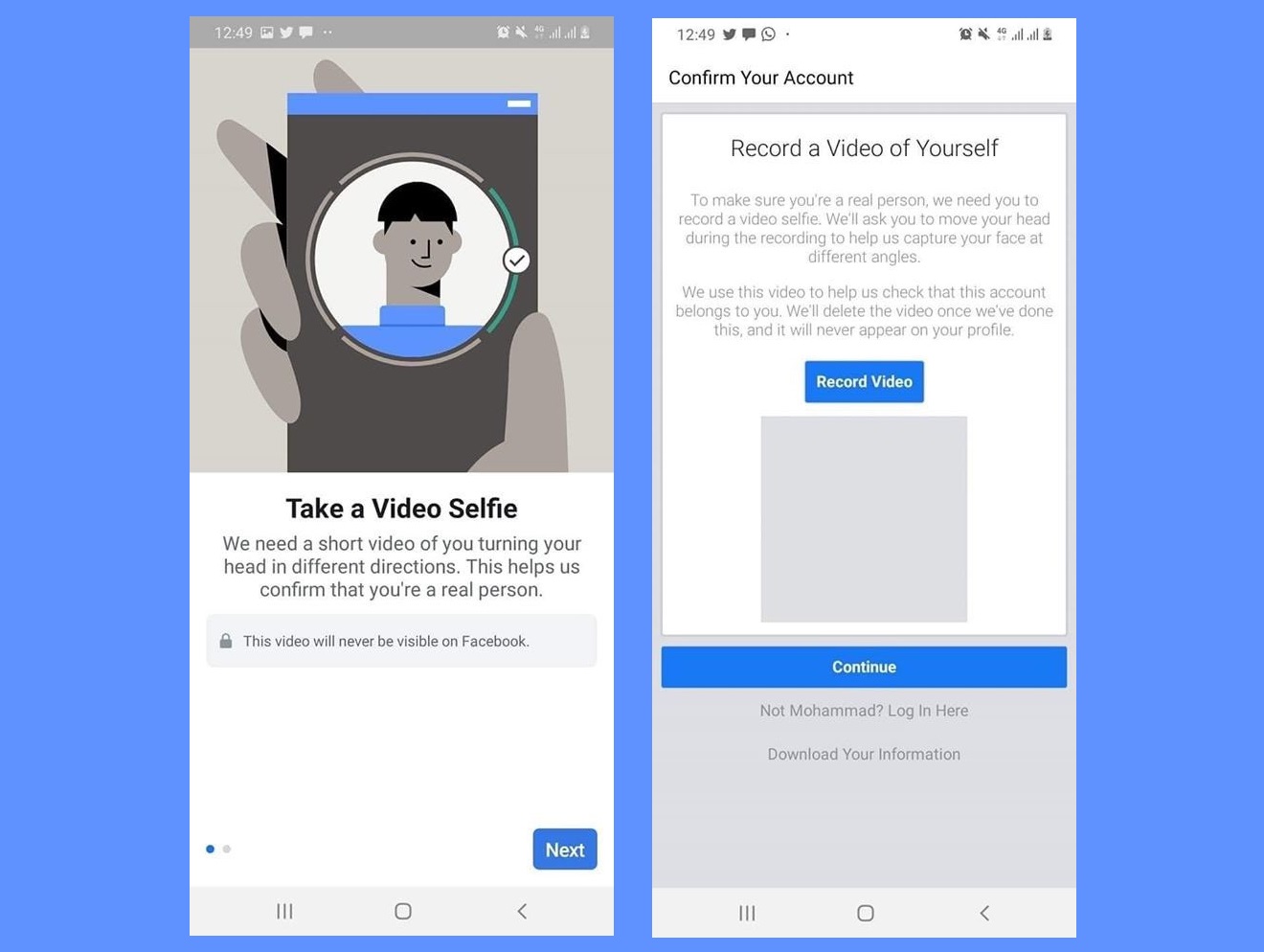 You are currently viewing Facebook will confirm the identity through video selfie?