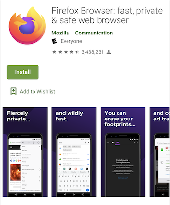 You are currently viewing Firefox Android browser is completely new