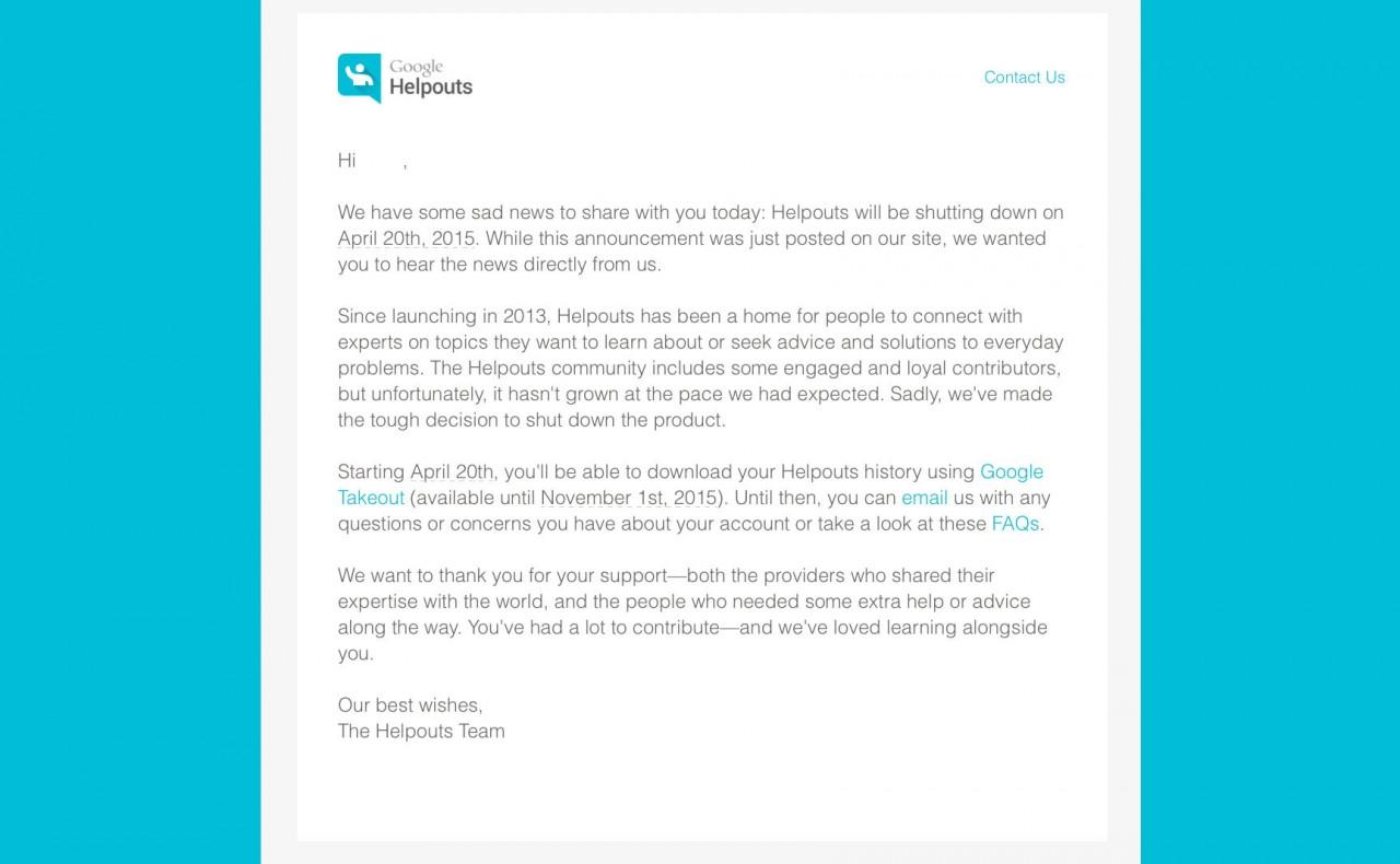 You are currently viewing Google Helpout is closing