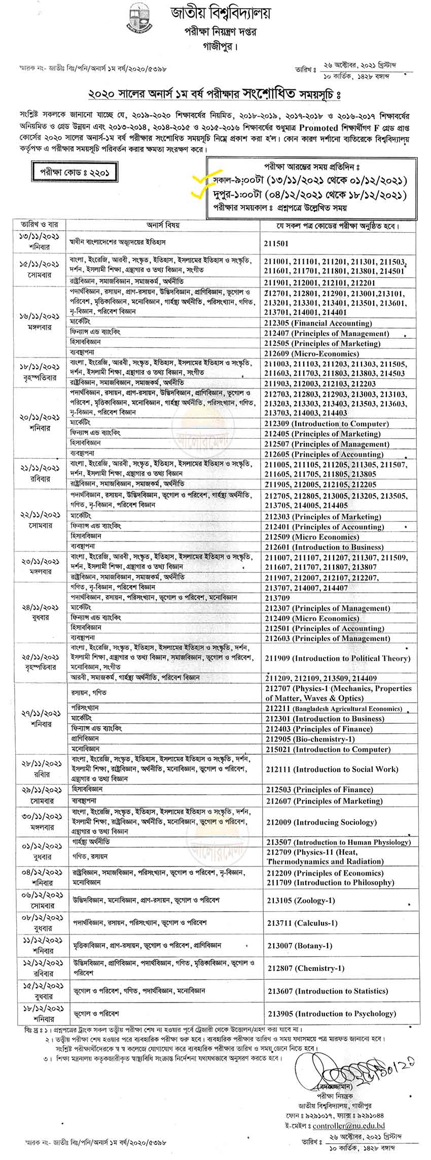 You are currently viewing National University Honors 1st year (2012) results released on 30 April